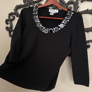 Vintage Joseph A. Shirt Embellished Scoop Neckline X-Large